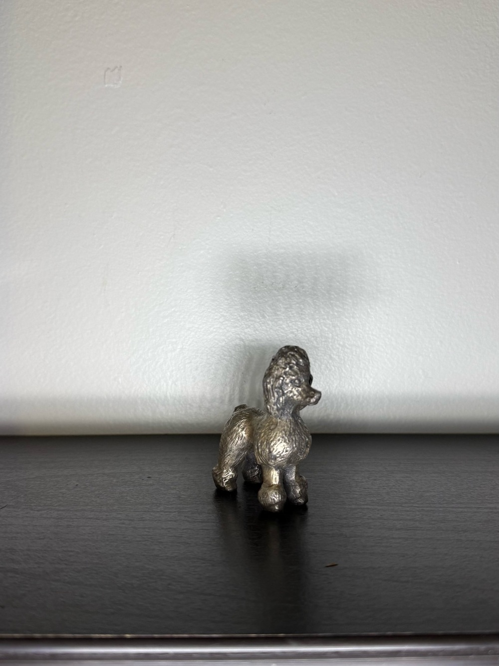 Vintage Pewter Metal Poodle Dog Figurine Heavy & Unmarked